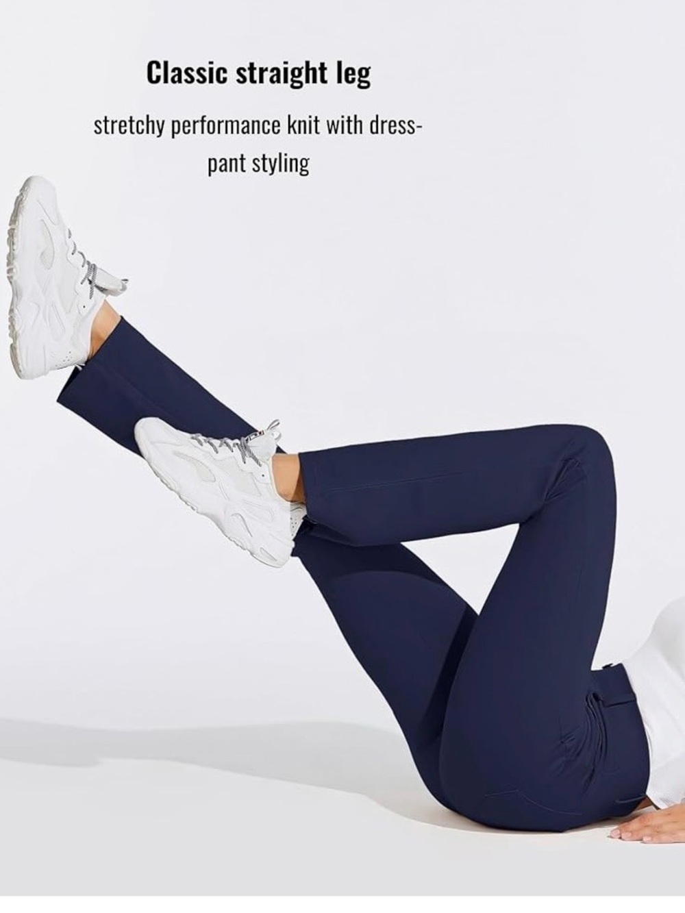 Women’s Classic Straight Leg Performance Pants - Navy & Grey
